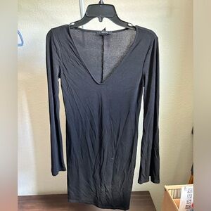 Black Long Flare Sleeve dress